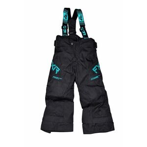 FXR Youth Snow Bib Pants Size 2 Black Mint Insulated Waterproof NWT